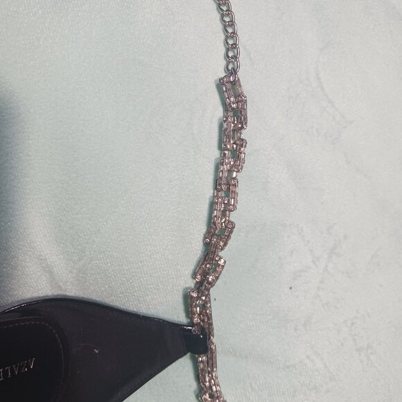 AZELEA WANG Ankle Wrap Chain Link Baguette's fluted heels size 8.5 - Picture 6 of 9